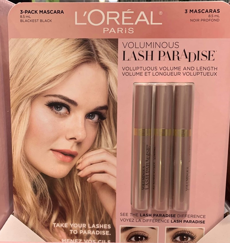 L'Oreal Paris Voluminous Lash Paradise Mascara - Black, 3 Full-Size Tubes (Packaging May Vary)