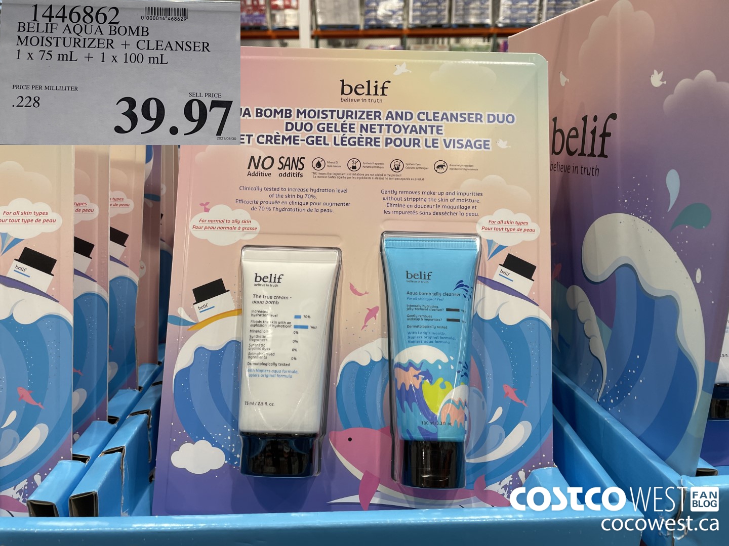 1446862 BELIF AQUA BOMB MOISTURIZER AND CLEANSER 1 x 75 mL + 1 x 100 mL $39.97