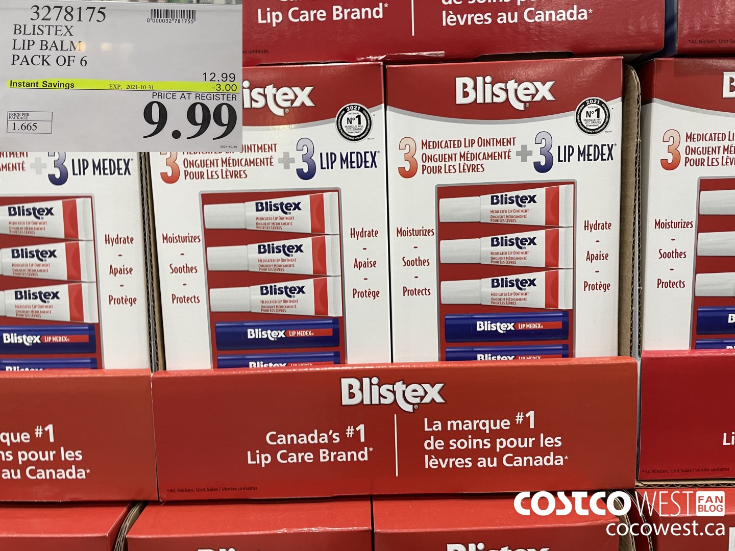 3278175 BLISTEX LIP BALM PACK OF 6 ($3.00 INSTANT SAVINGS EXPIRES ON 2021-10-31) $9.99