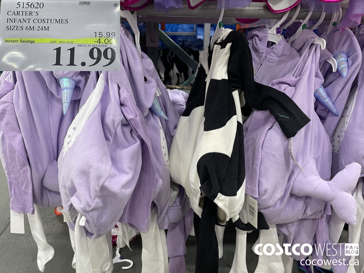 515620 CARTER'S INFANT COSTUMES ASSORTMENT SIZES 6M - 24M ($4.00 INSTANT SAVINGS EXPIRES ON 2021-10-10) $11.99