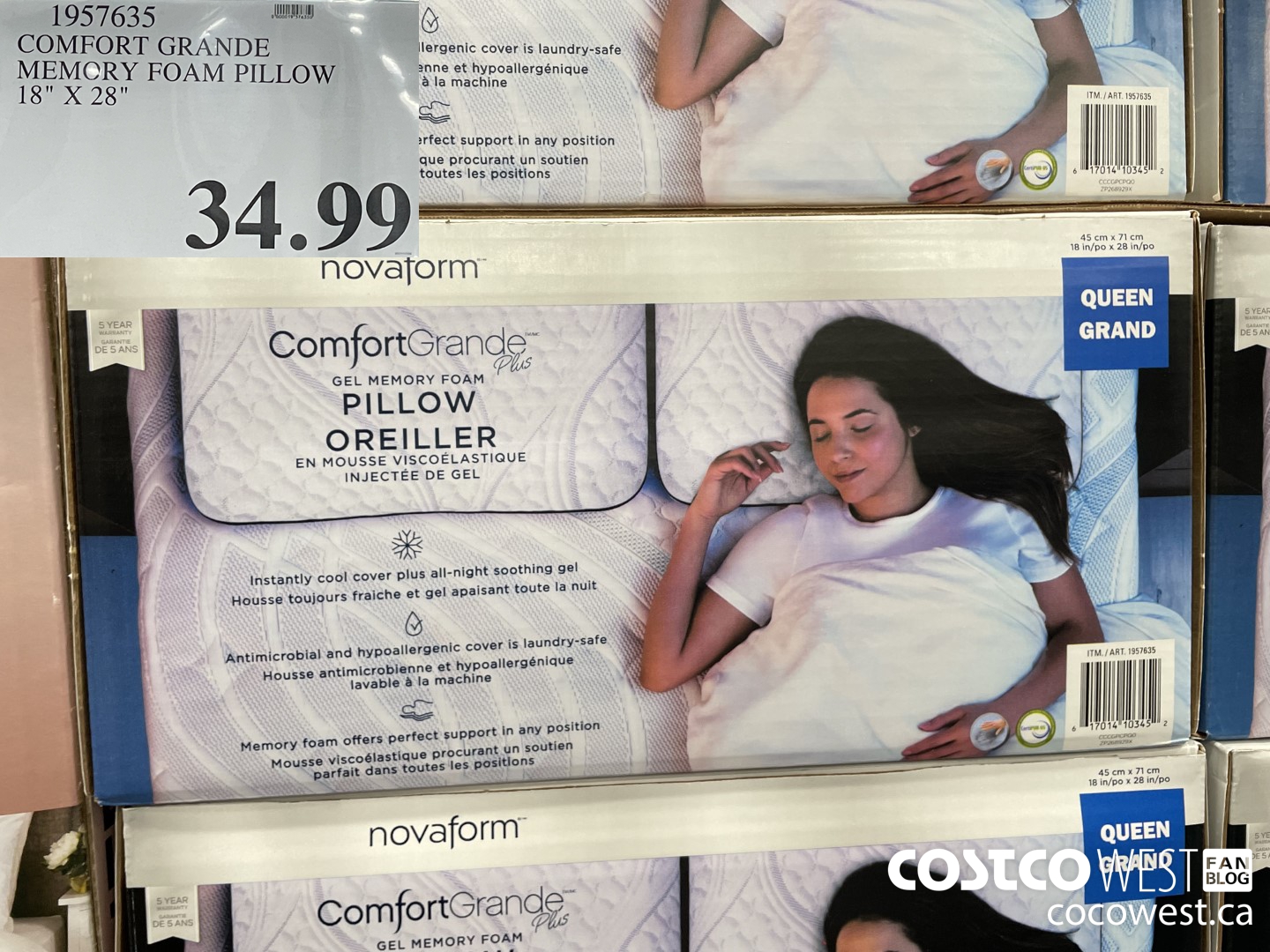 1957635 COMFORT GRANDE MEMORY FOAM PILLOW 18