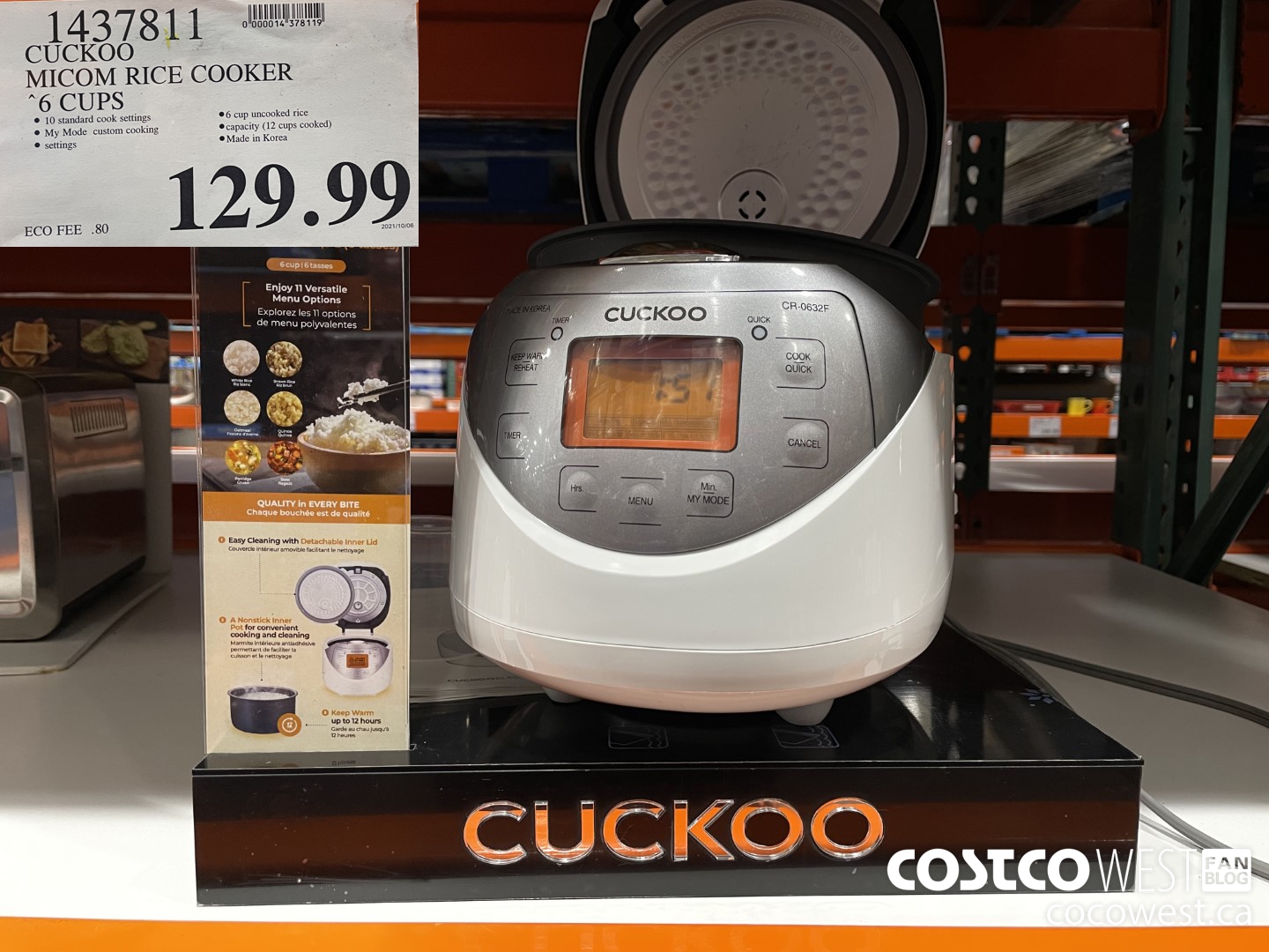 CUCKOO CR-0632F, 6-Cup (Uncooked) Micom Rice Cooker, 9 Menu Options,  Nonstick Inner Pot, Made in Korea