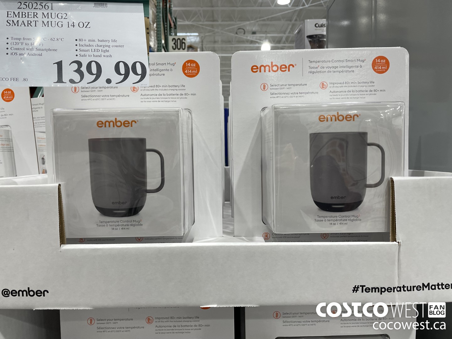 Costco Ember Mug 2, 14 oz, Temperature Control Smart Mug, Sage Green $99.99