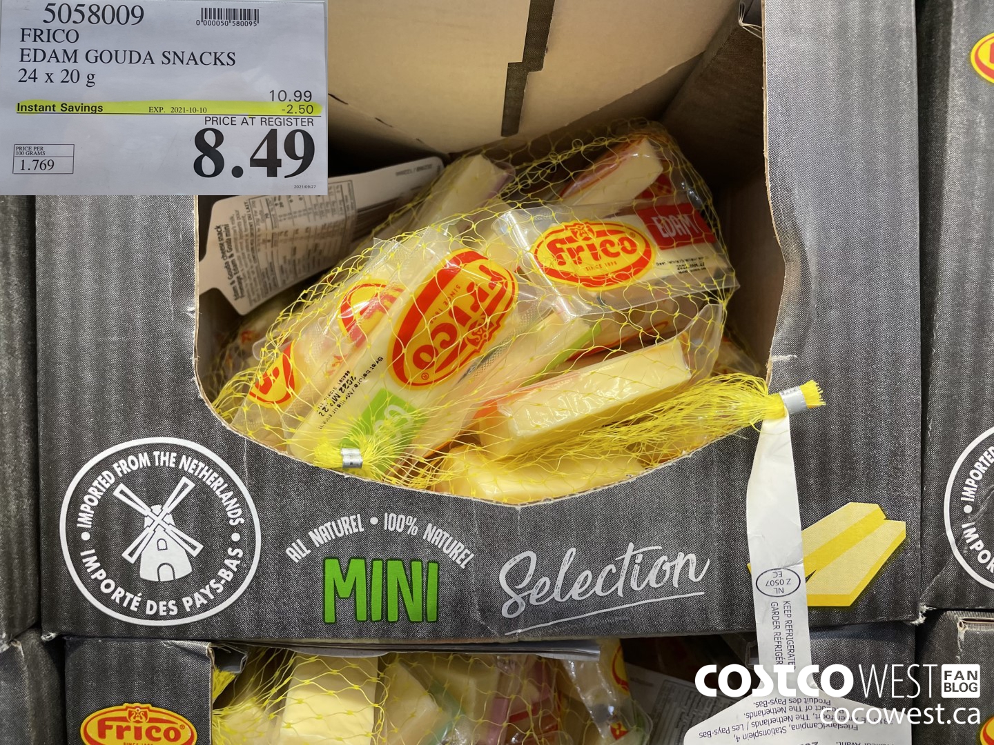 5058009 FRICO EDAM GOUDA SNACKS 24 x 20 g ($2.50 INSTANT SAVINGS EXPIRES ON 2021-10-10) $8.49