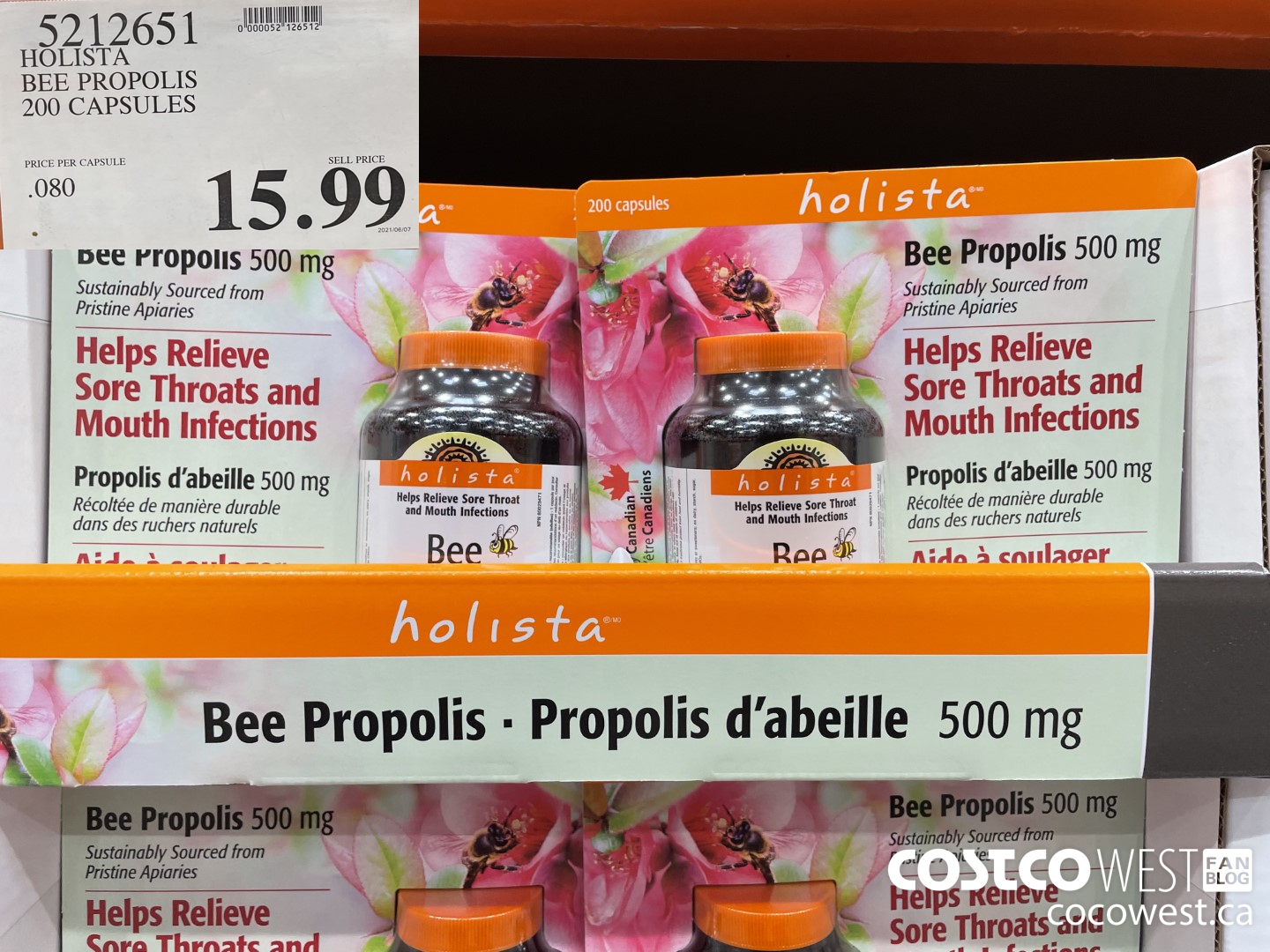 5212651 HOLISTA BEE PROPOLIS 200 CAPSULES $15.99