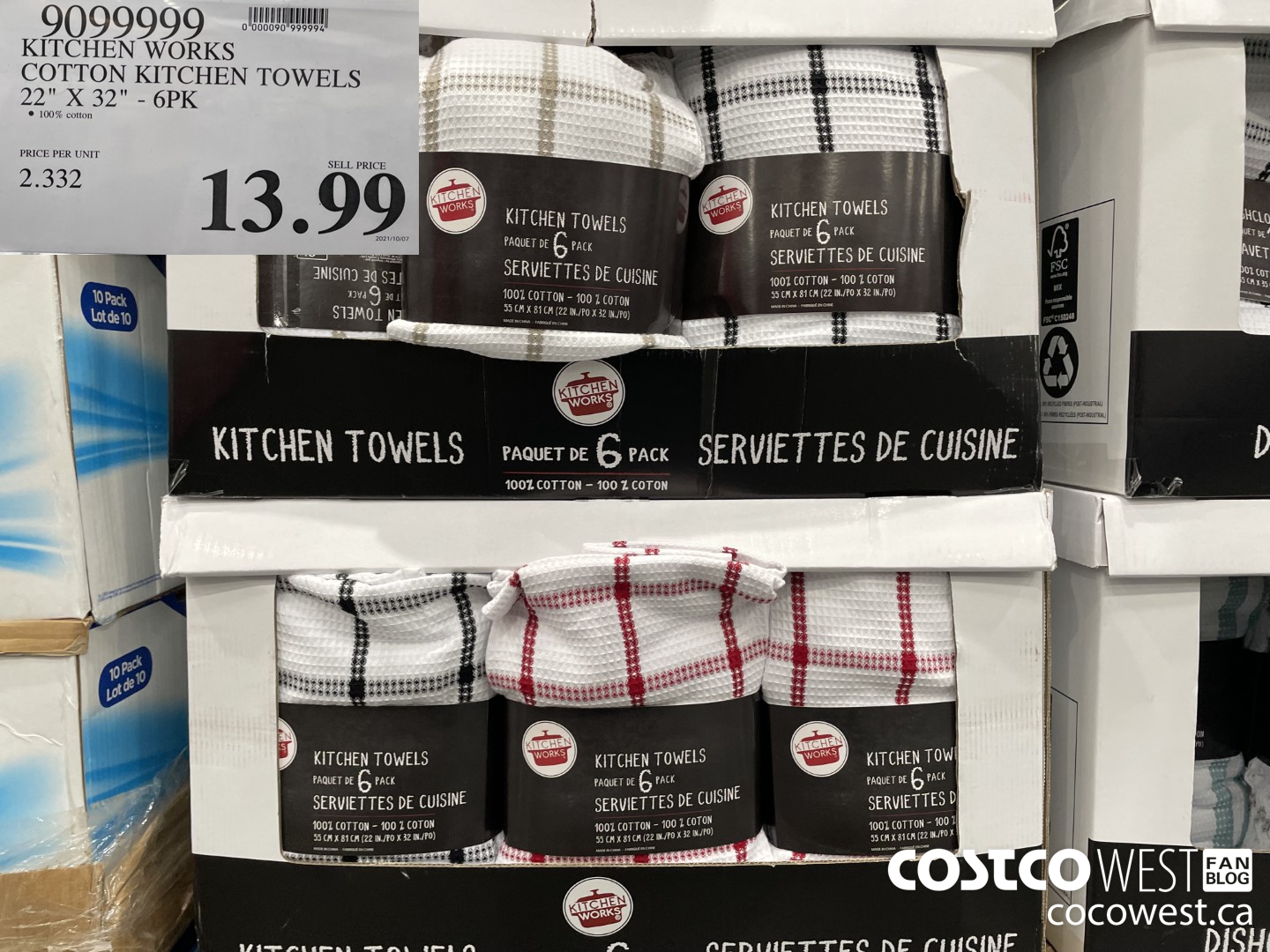 9099999 KITCHEN WORKS COTTON KITCHEN TOWELS 22