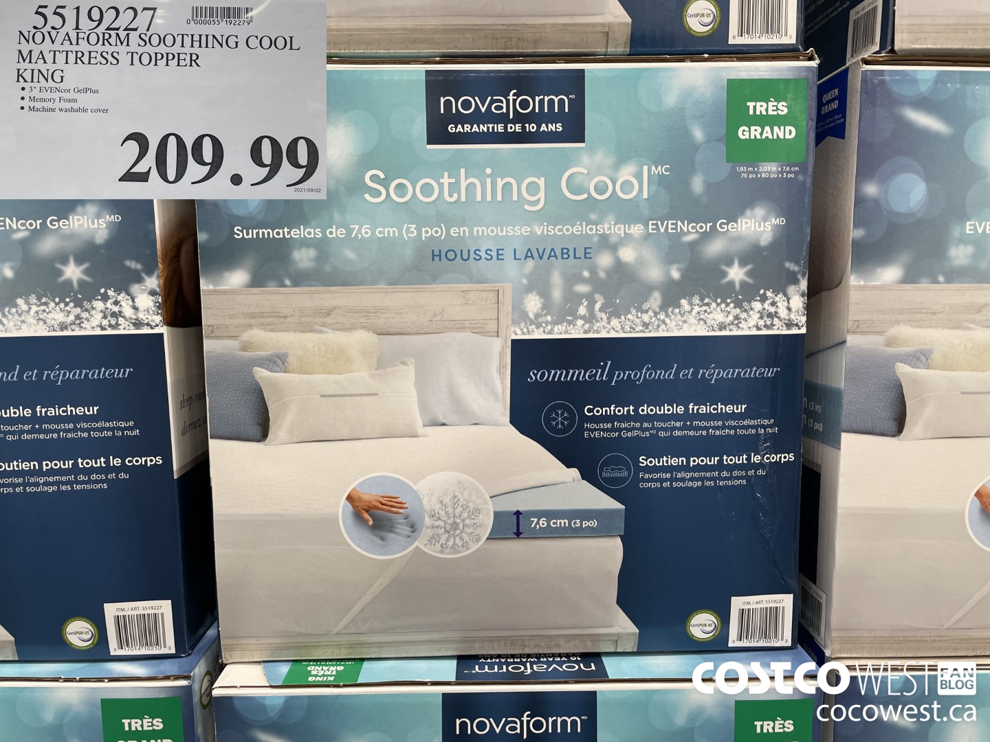 5519227 NOVAFORM SOOTHING COOL MATTRESS TOPPER KING $209.99