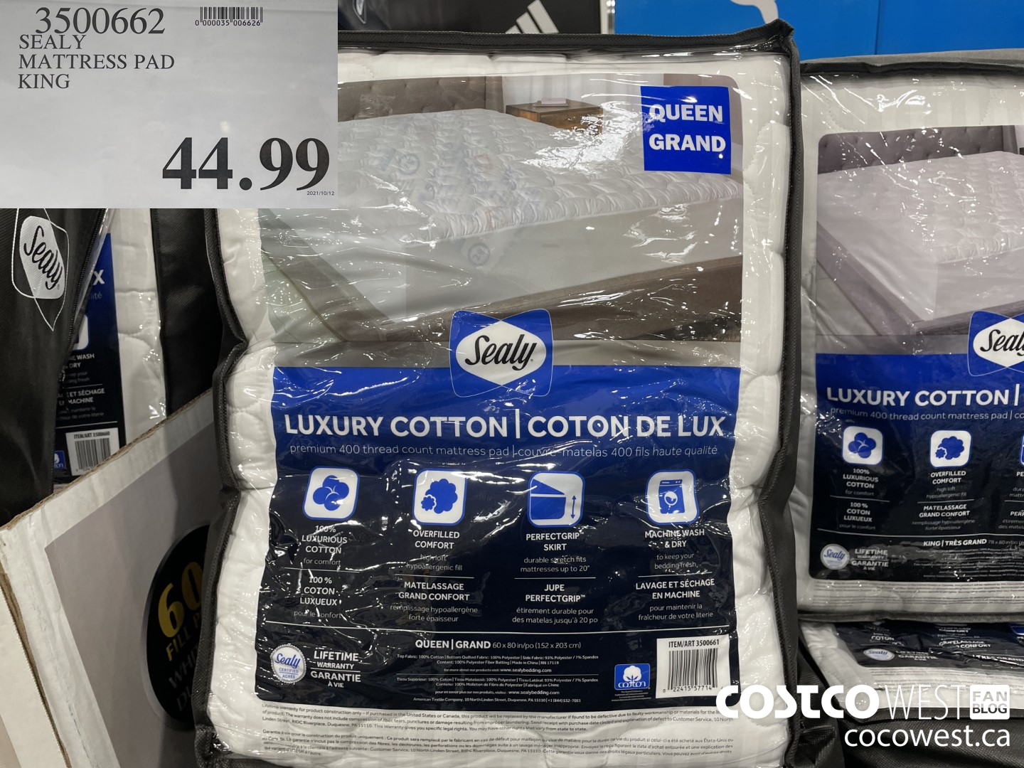 3500662 SEALY MATTRESS PAD KING  $44.99