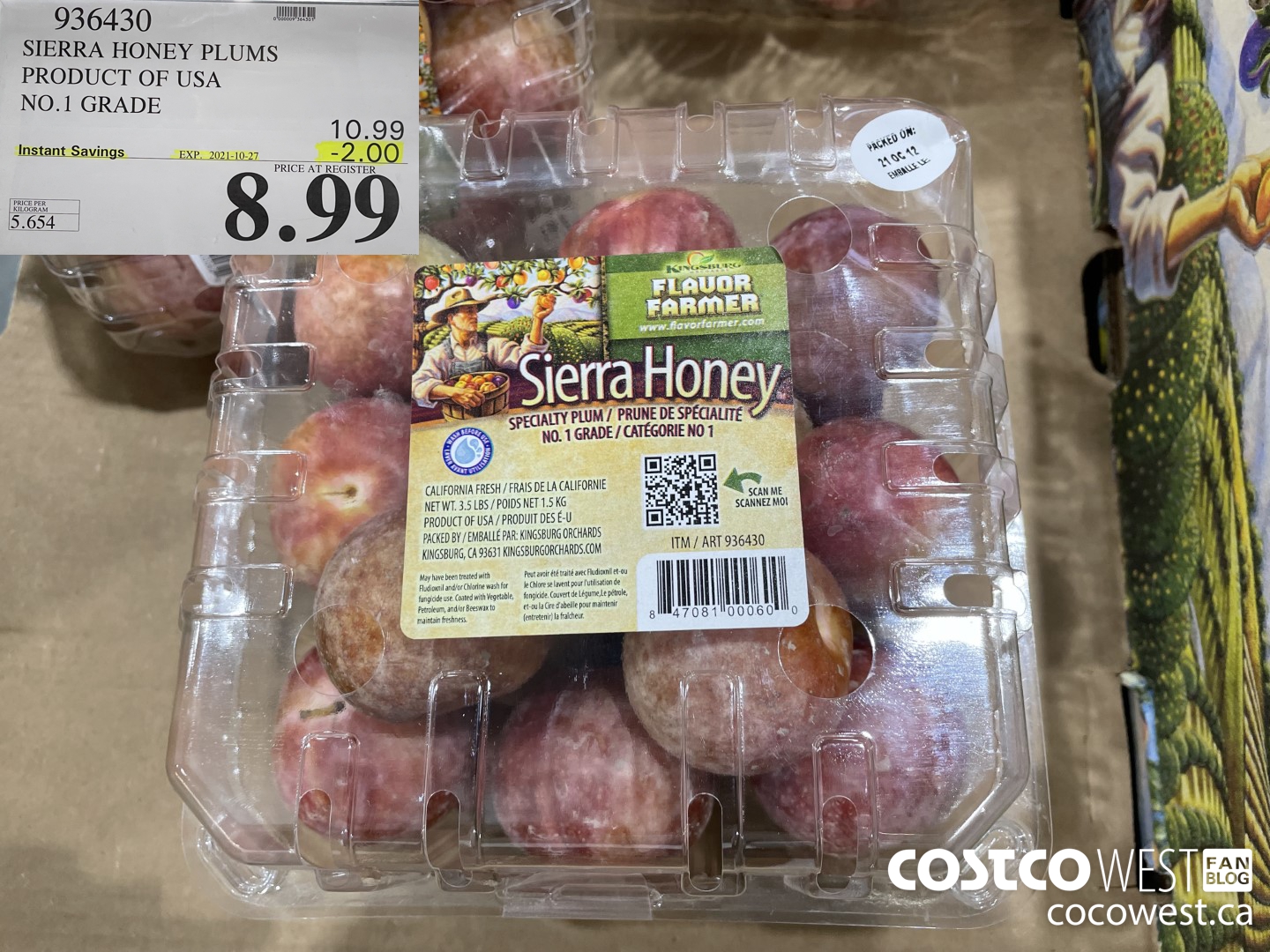 936430 SIERRA HONEY PLUMS PRODUCT OF USA NO. 1 GRADE ($2.00 INSTANT SAVINGS EXPIRES ON 2021-10-27) $8.99