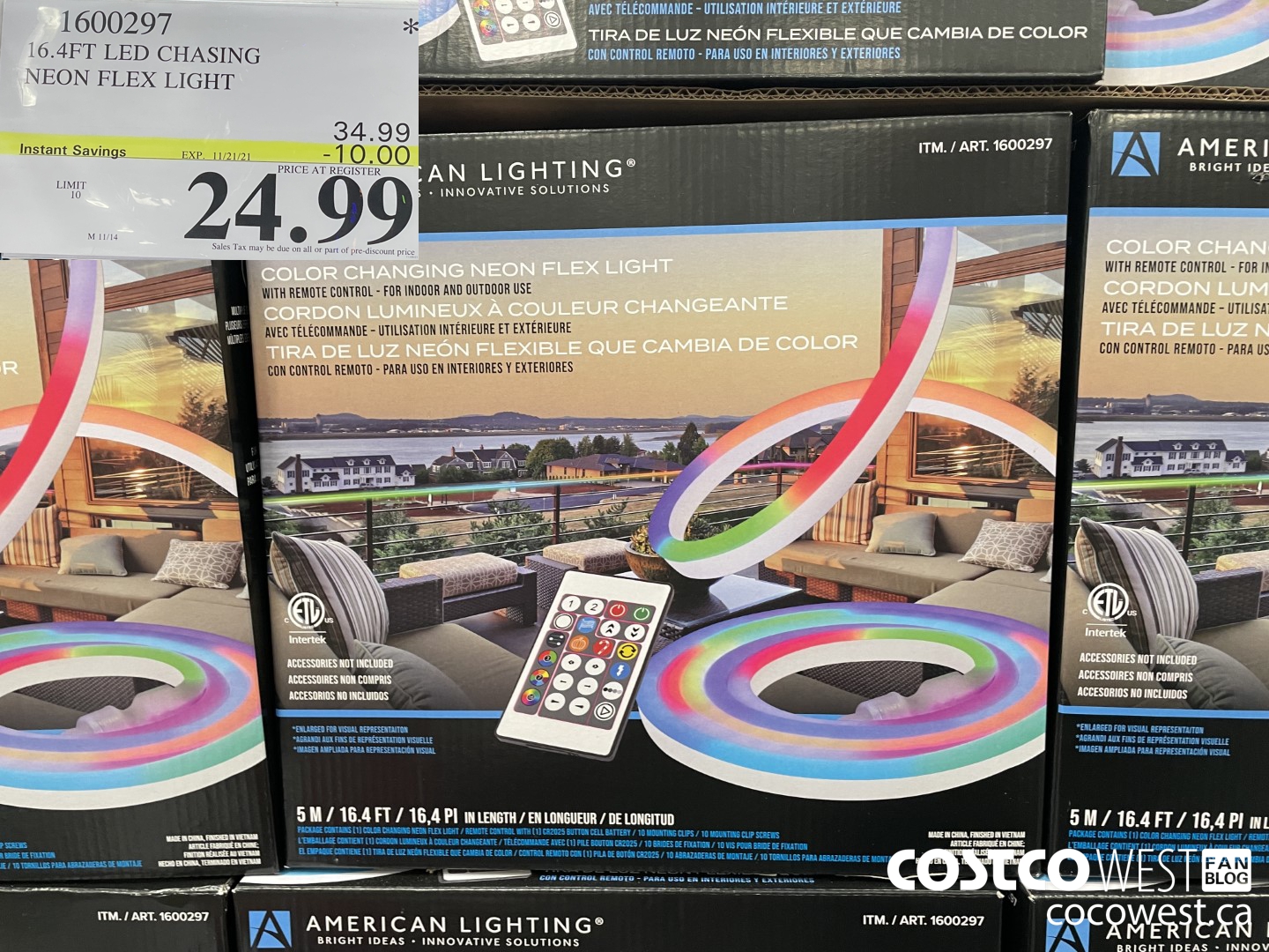 1600297 16.4FT LED CHASING NEON FLEX LIGHT ($10.00 INSTANT SAVINGS EXPIRES ON 2021-11-21) $24.99