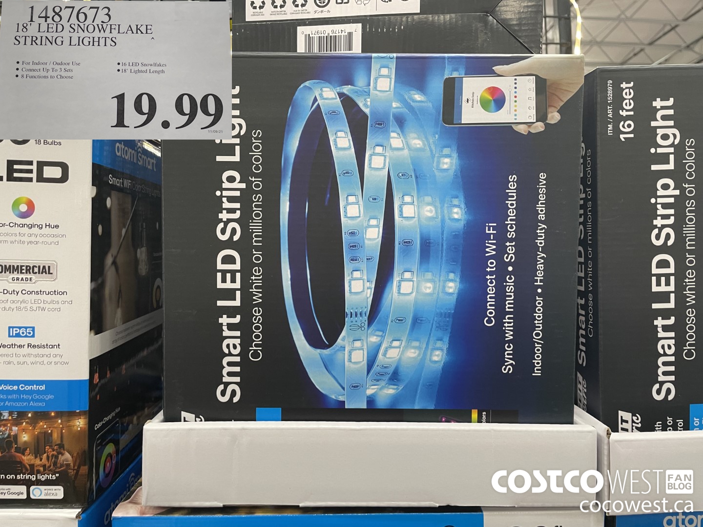 1487673 18' LED SNOWFLAKE STRING LIGHTS  $19.99