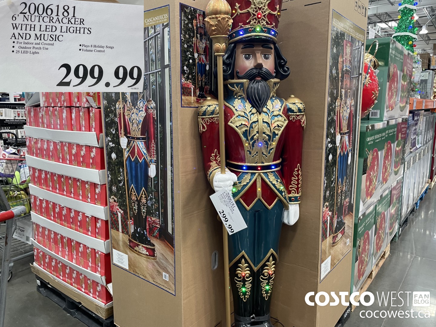 2006181 6' NUTCRACKER WITH LED LIGHTS AND MUSIC  $299.99