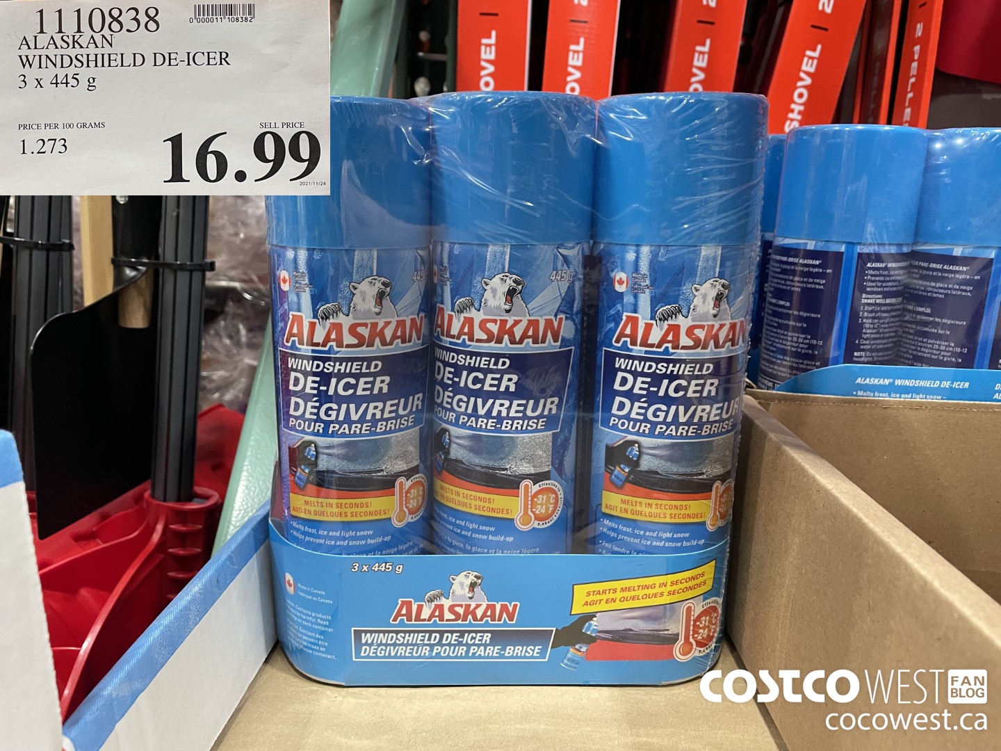 1110838 ALASKAN WINDSHIELD DE-ICER 3 x 445 g  $16.99