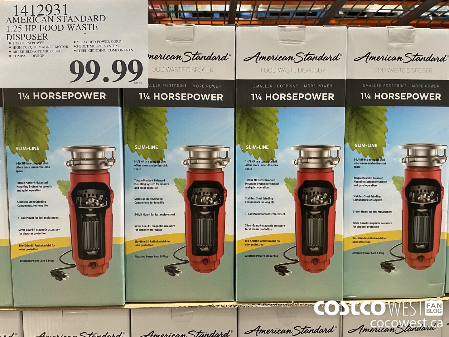 1412931 AMERICAN STANDARD 1.25 HP FOOD WASTE DISPOSER  $99.99