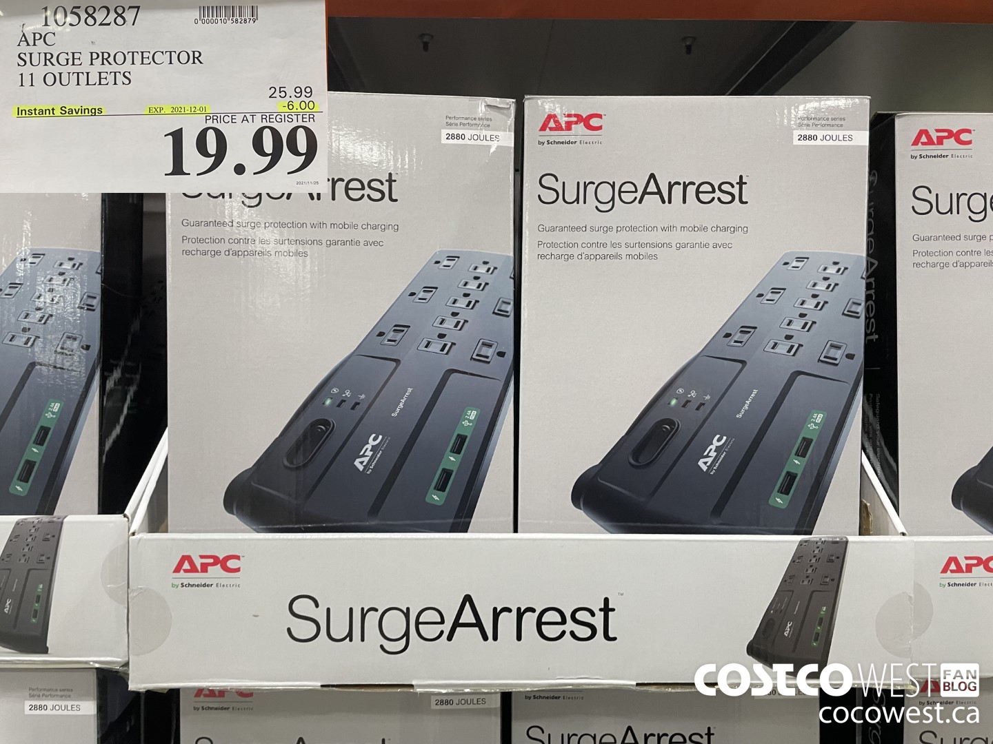 1058287 APC SURGE PROTECTOR 11 OUTLETS ($6.00 INSTANT SAVINGS EXPIRES ON 2021-12-01) $19.99