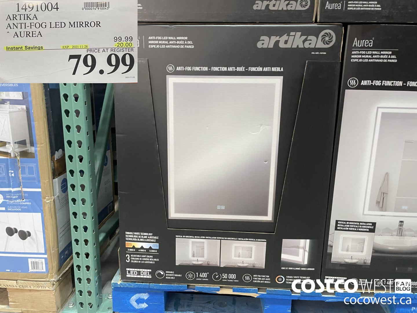 1491004 ARTIKA ANTI-FOG LED MIRROR AUREA  ($20.00 INSTANT SAVINGS EXPIRES ON 2021-11-28) $79.99