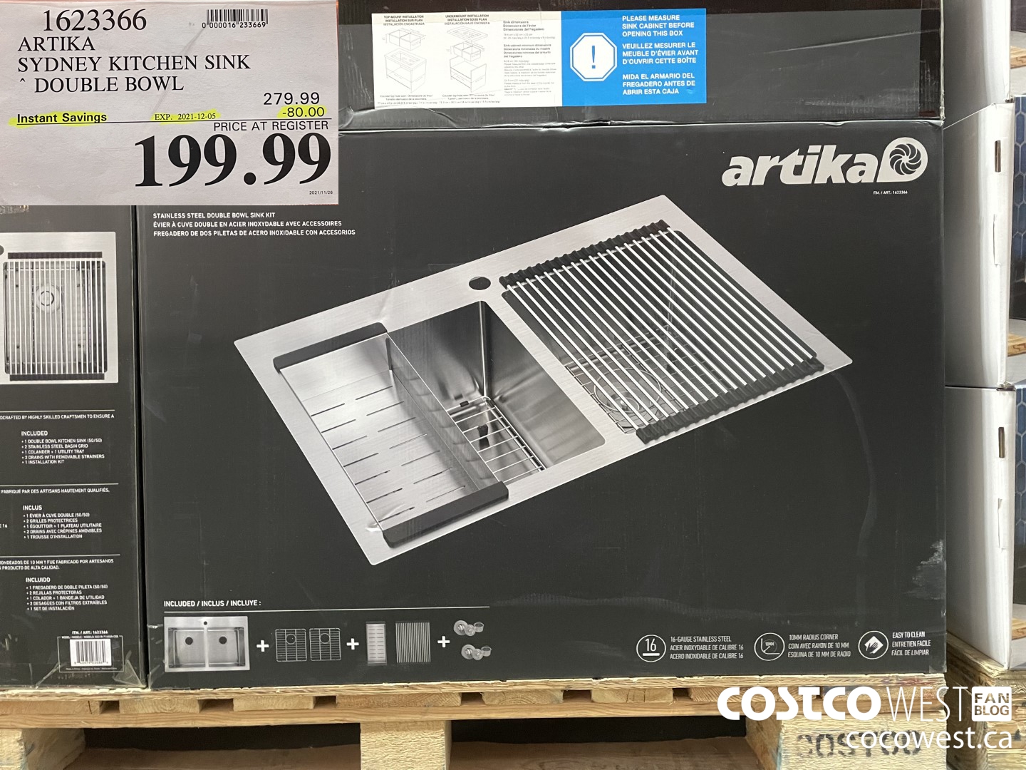 1623366 ARTIKA SYDNEY KITCHEN SINK DOUBLE BOWL  ($80.00 INSTANT SAVINGS EXPIRES ON 2021-12-05) $199.99