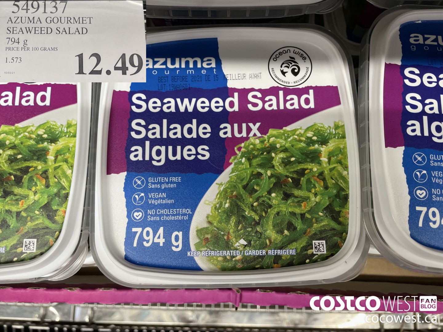 549137 AZUMA GOURMET SEAWEED SALAD 794 g $12.49