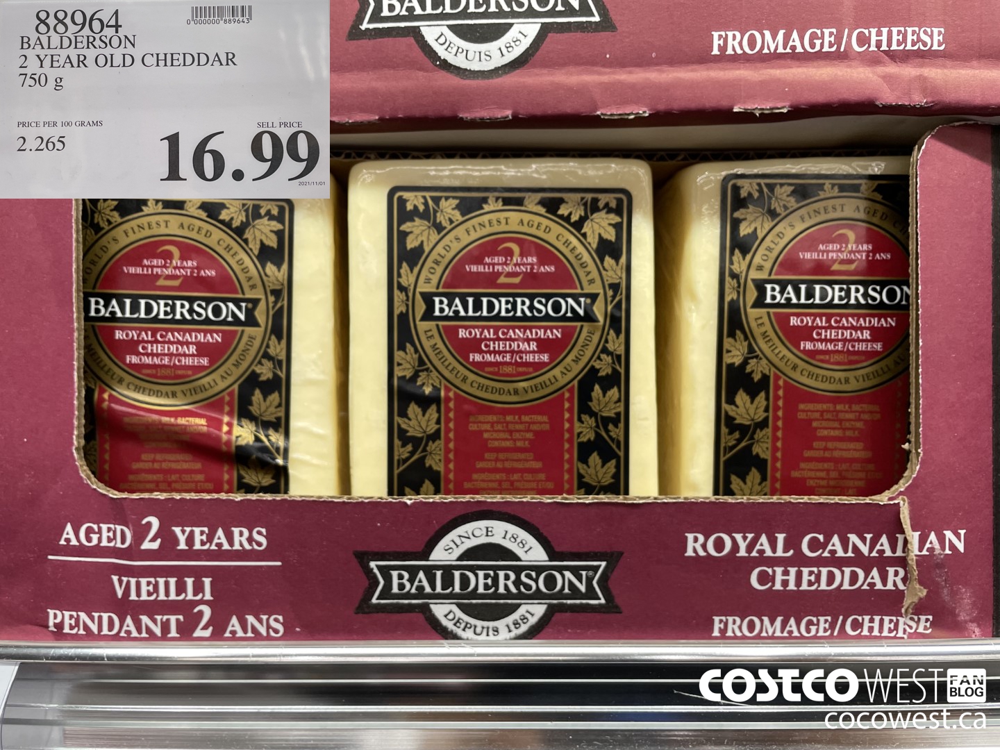 88964 BALDERSON 2 YEAR OLD CHEDDAR 750 g $16.99