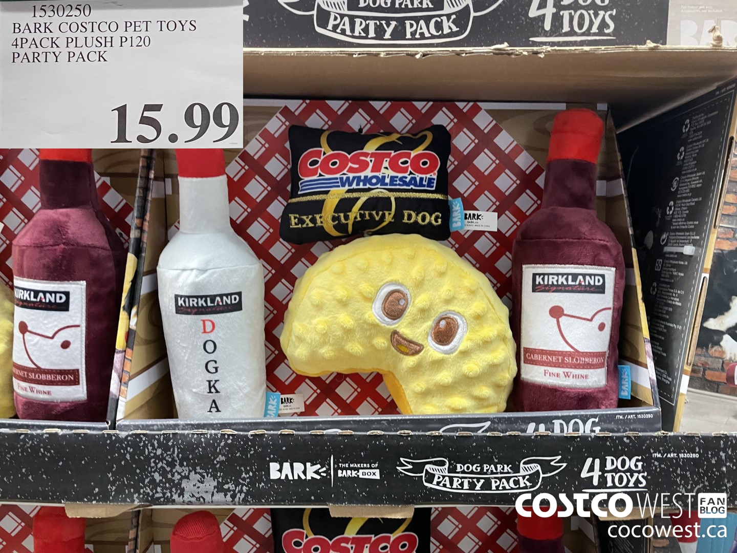 1530250 BARK COSTCO PET TOYS APACK PLUSH P120 PARTY PACK  $15.99