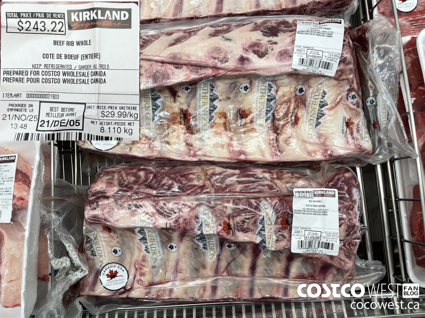 21903 BEEF RIB WHOLE  $29.99