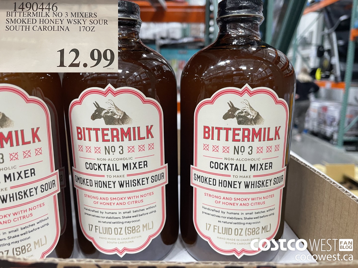 Bittermilk No.3 Smoked Honey Whiskey Sour Cocktail Mixer - 17 fl oz bottle