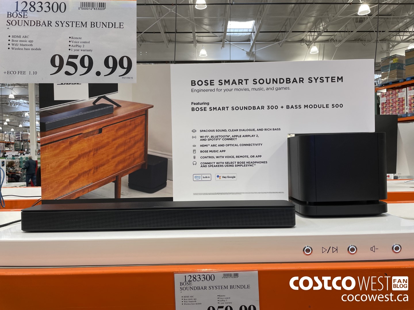 Bose soundbar best sale with subwoofer costco