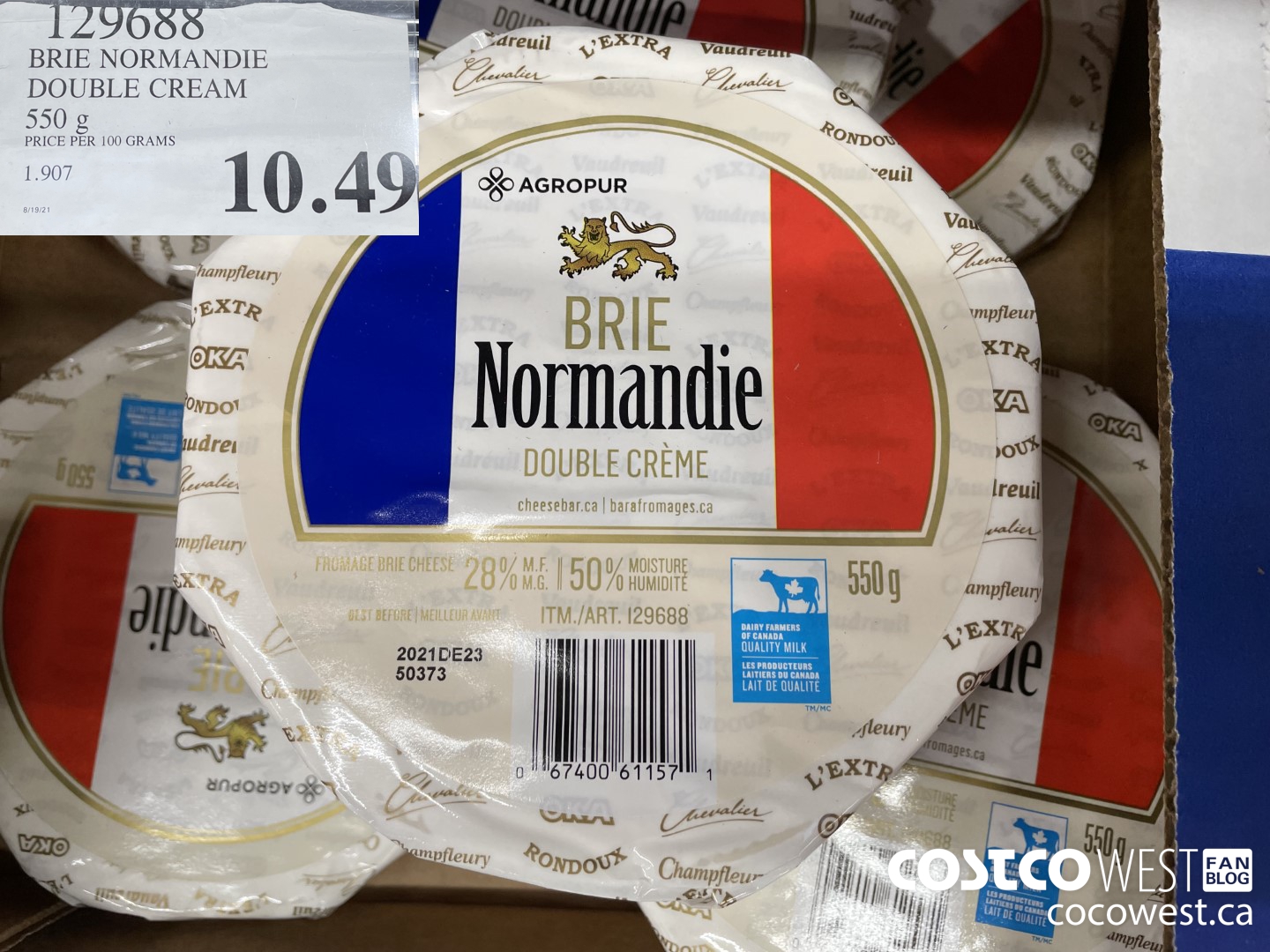 129688 BRIE NORMANDIE DOUBLE CREAM 550 g $10.49