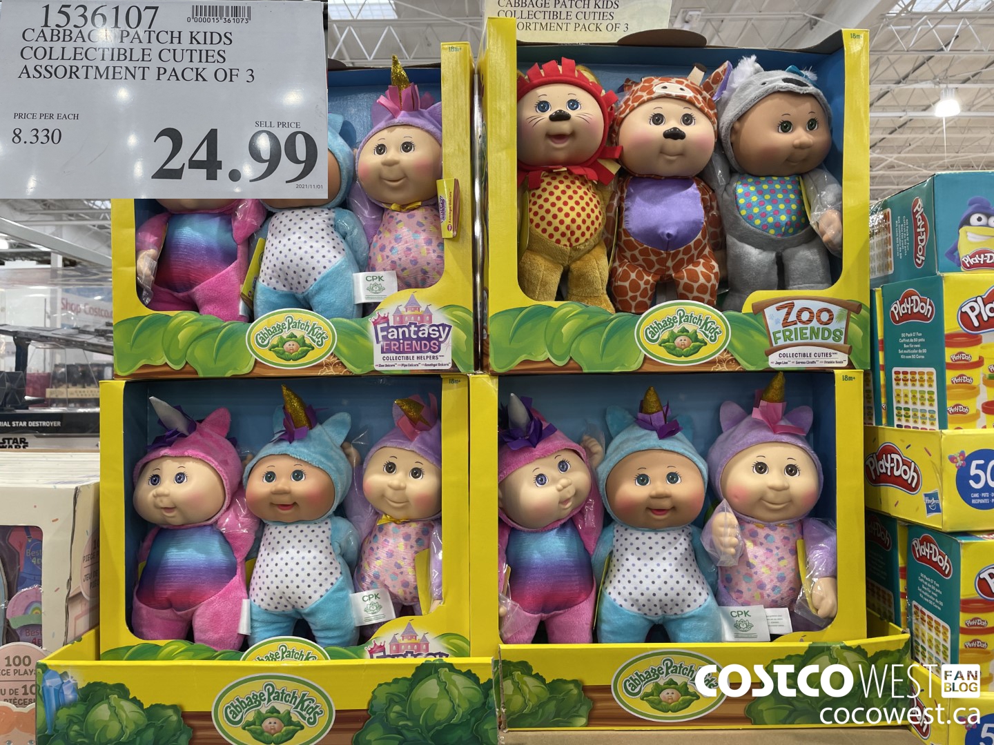 1536107 CABBAGE PATCH KIDS COLLECTIBLE CUTIES ASSORTMENT PACK OF 3 $24.99