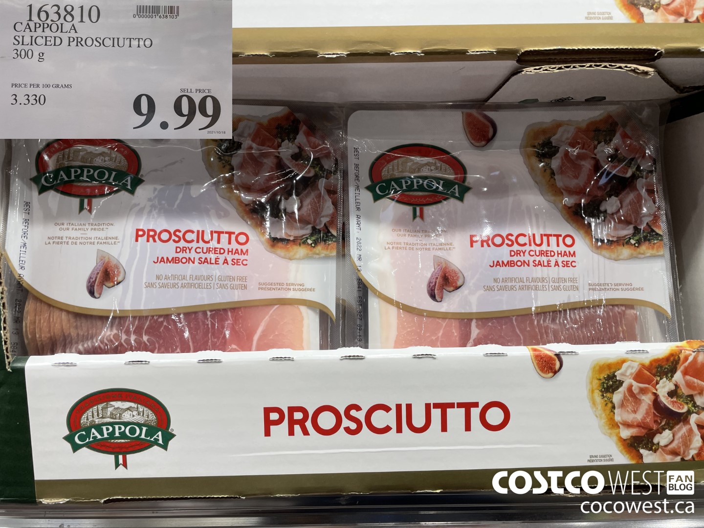 163810 CAPPOLA SLICED PROSCIUTTO 300 g $9.99
