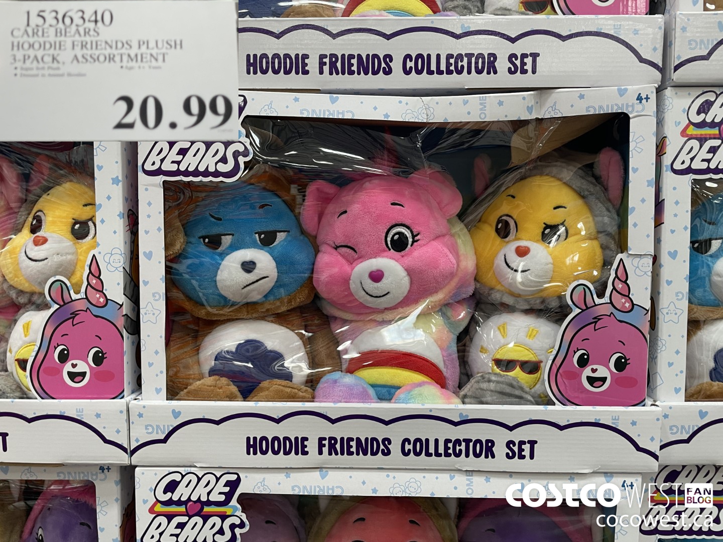 1536340 CARE BEARS HOODIE FRIENDS PLUSH 3-PACK ASSORTMENT  $20.99