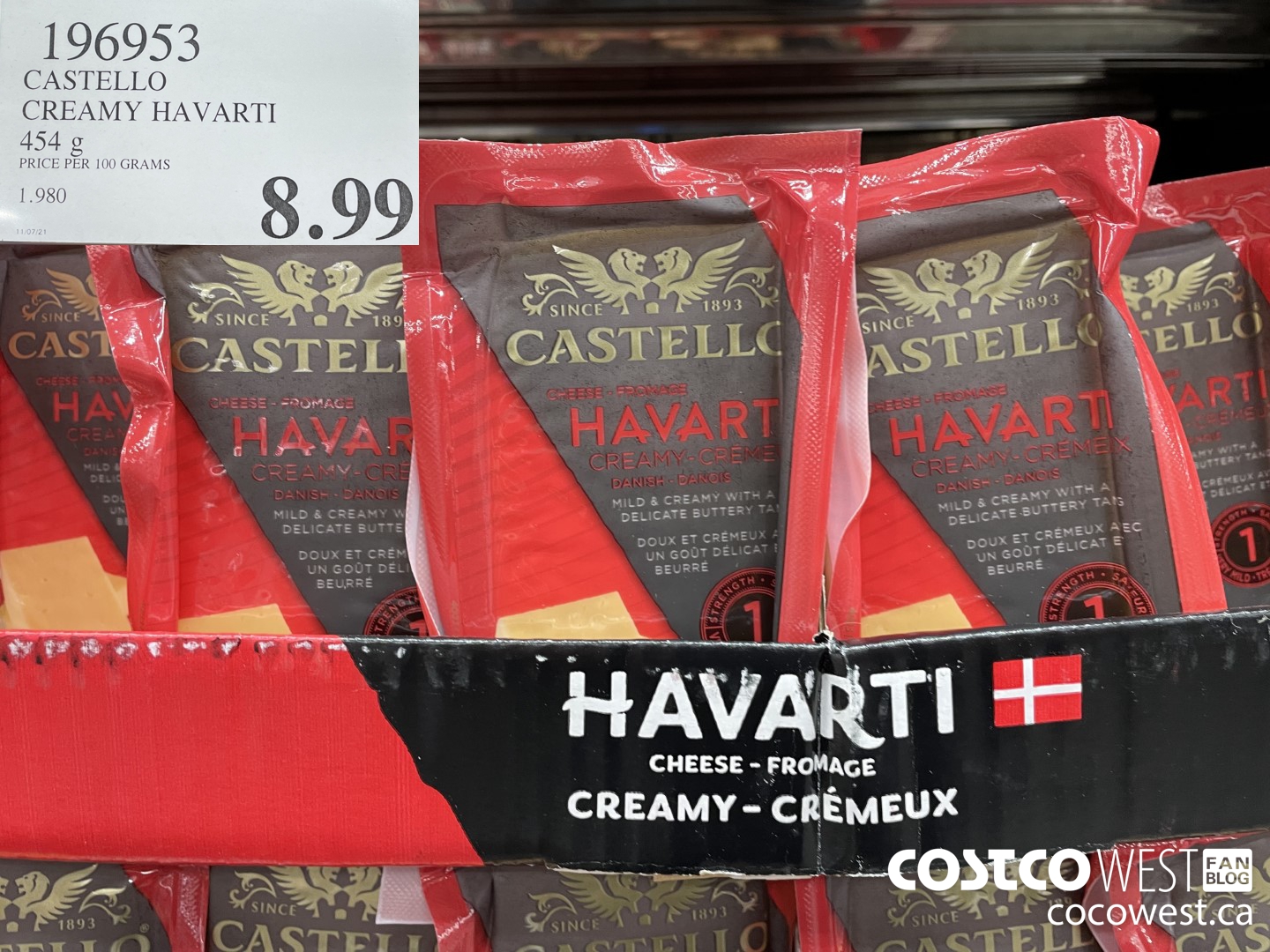 196953 CASTELLO CREAMY HAVARTI 454 g $8.99