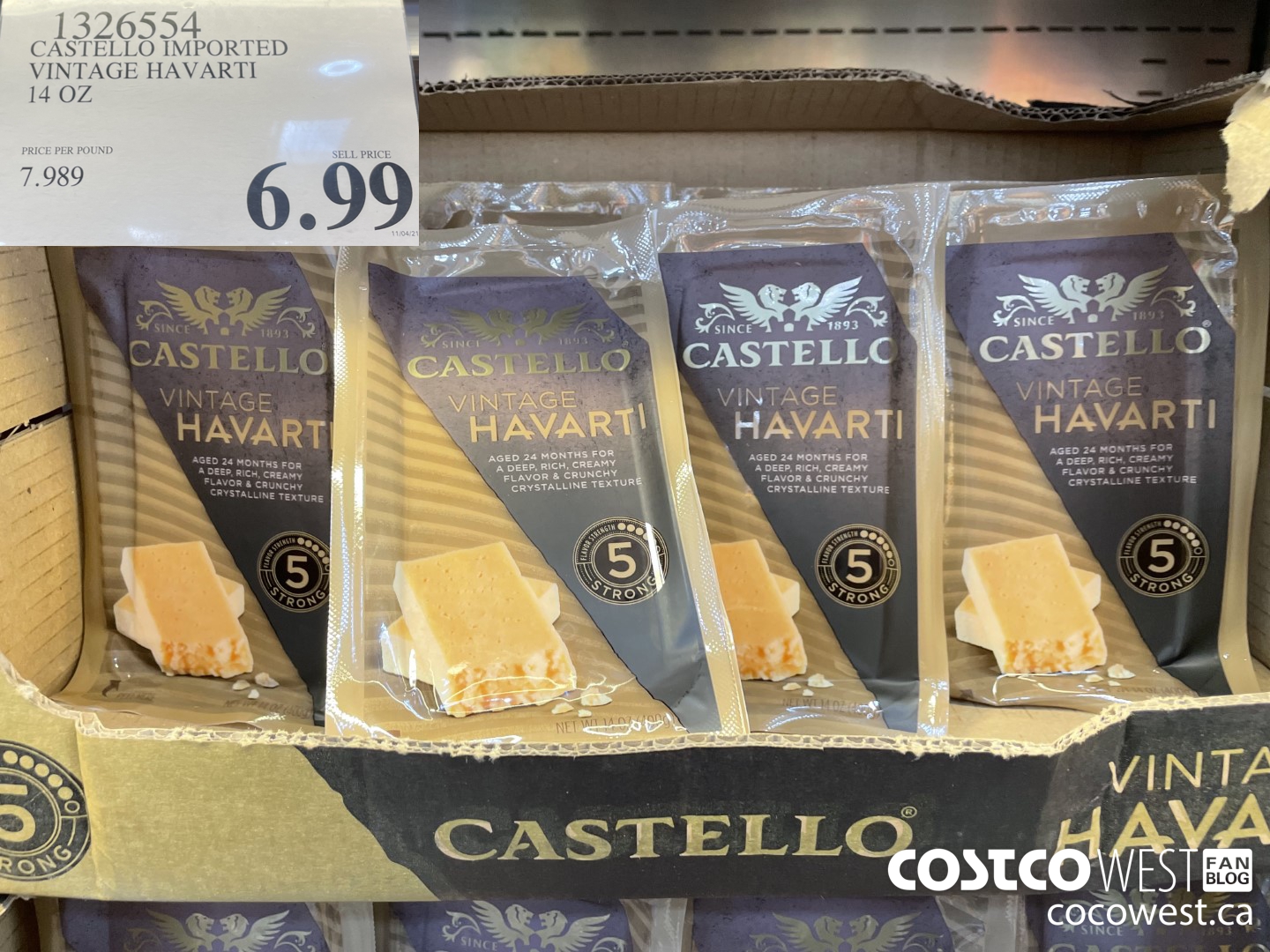 1326554 CASTELLO IMPORTED VINTAGE HAVARTI 14 OZ  $6.99