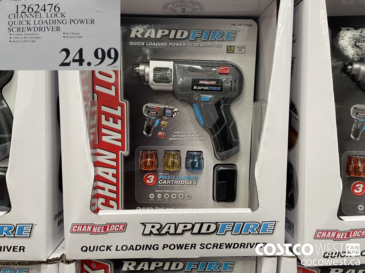 1262476 CHANNEL LOCK QUICK LOADING POWER SCREWDRIVER  $24.99