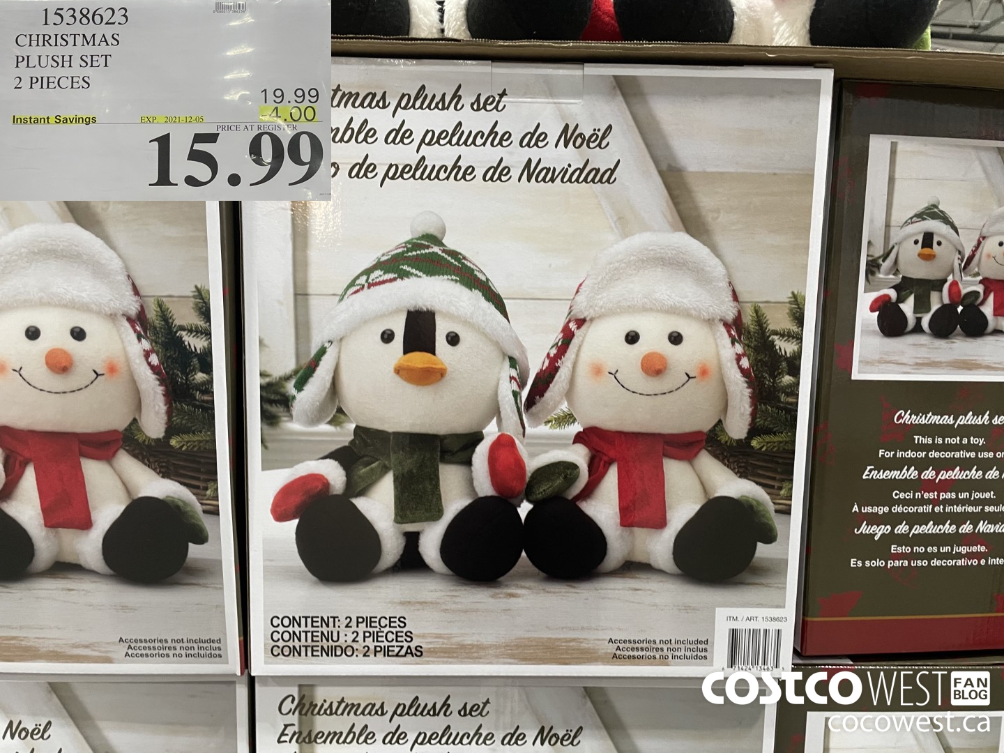1538623 CHRISTMAS PLUSH SET 2 PIECES  ($4.00 INSTANT SAVINGS EXPIRES ON 2021-12-05) $15.99