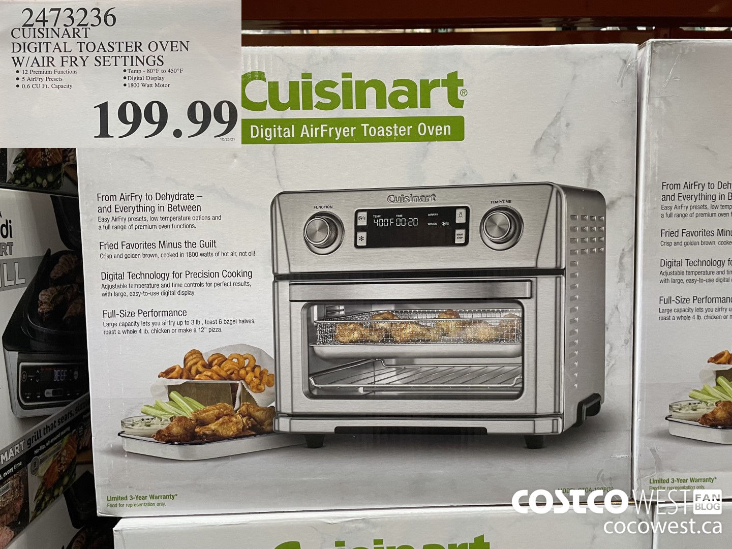 2473236 CUISINART DIGITAL TOASTER OVEN W/AIR FRY SETTINGS  $199.99