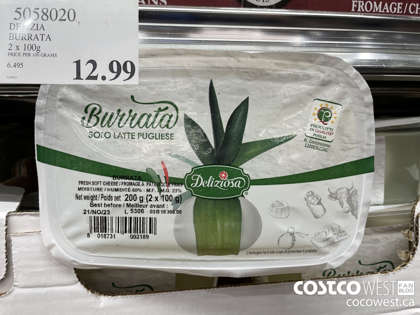 5058020 DELIZIA BURRATA 2 x 100 $12.99