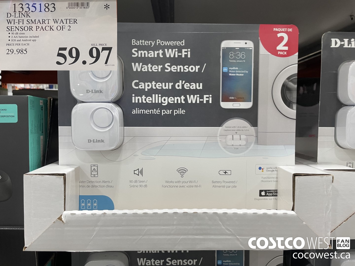 1335183 D-LINK WI-FI SMART WATER SENSOR PACK OF 2 $59.97