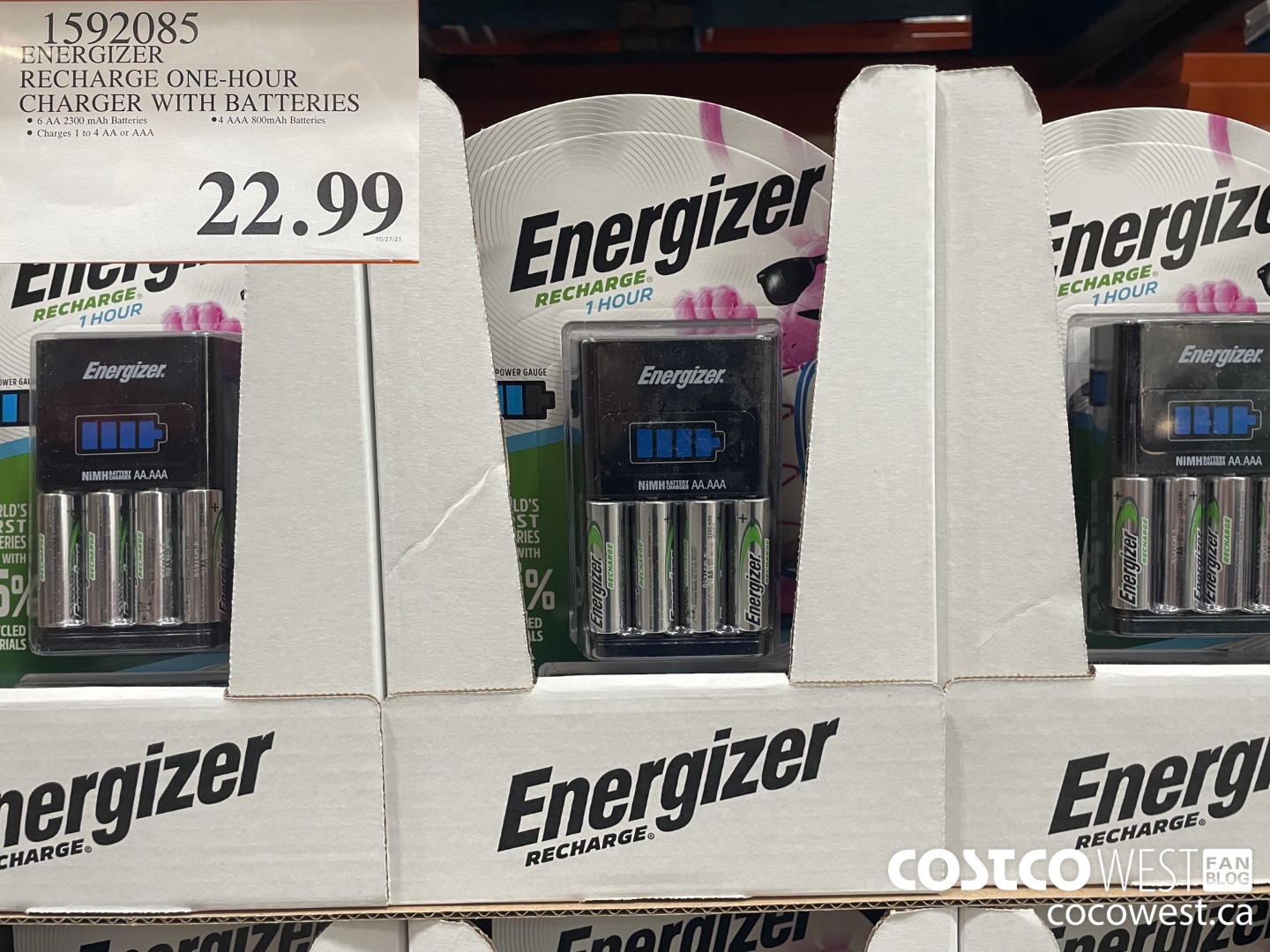 1592085 ENERGIZER RECHARGE ONE-HOUR CHARGER WITH BATTERIES  $22.99