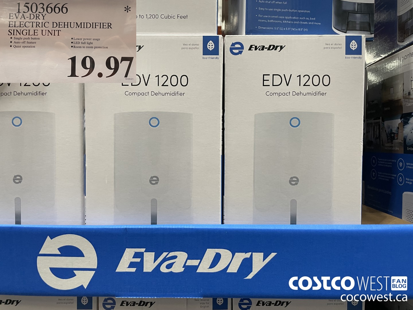 1503666 EVA-DRY ELECTRIC DEHUMIDIFIER SINGLE UNIT .  $19.97