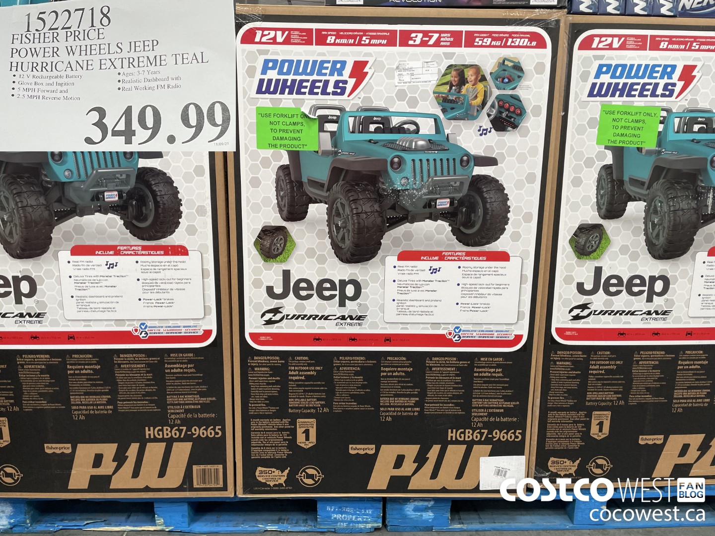 1522718 FISHER PRICE POWER WHEELS JEEP HURRICANE EXTREME TEAL  $349.99