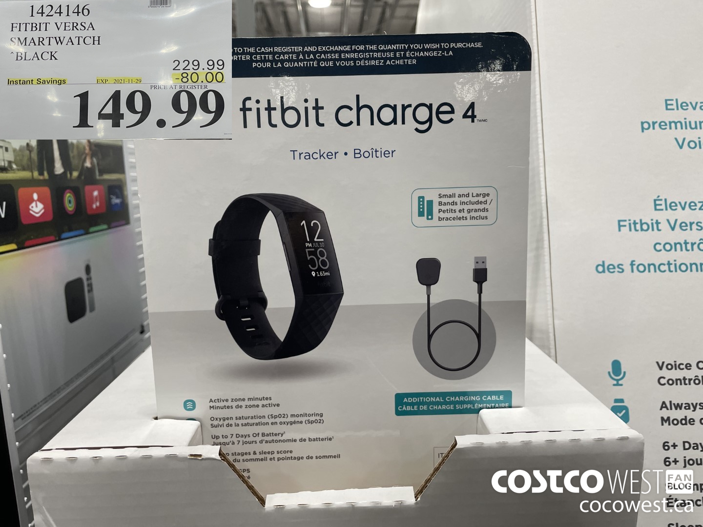 1424146 FITBIT VERSA SMARTWATCH  ($80.00 INSTANT SAVINGS EXPIRES ON 2021-11-29) $149.99