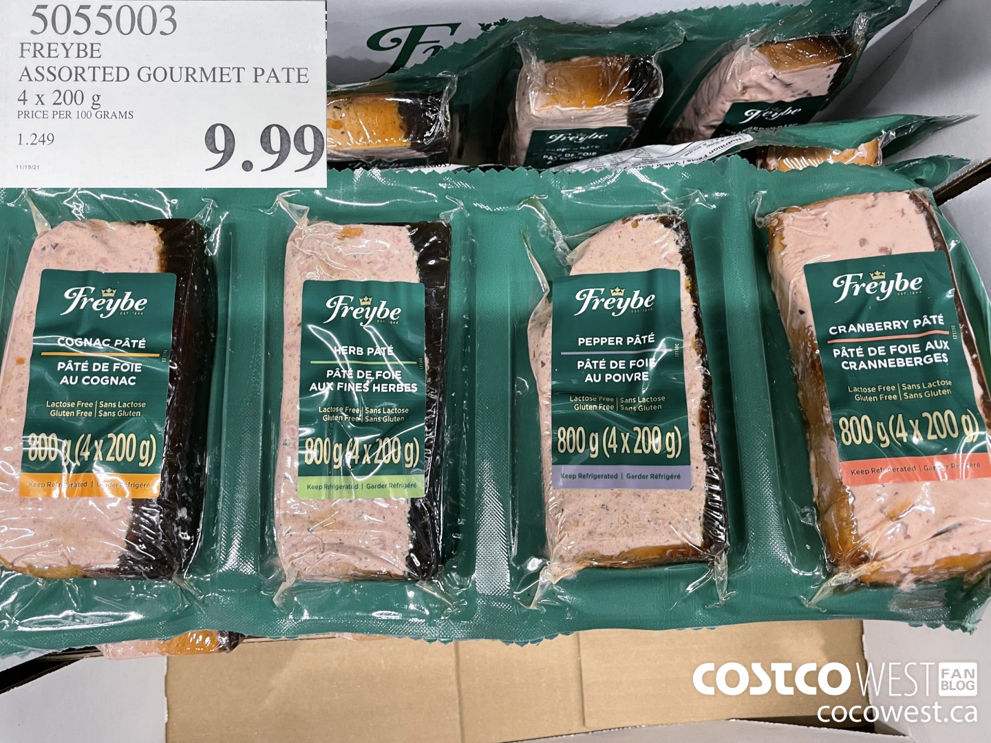 5055003 FREYBE ASSORTED GOURMET PATE 4 x 200 g $9.99