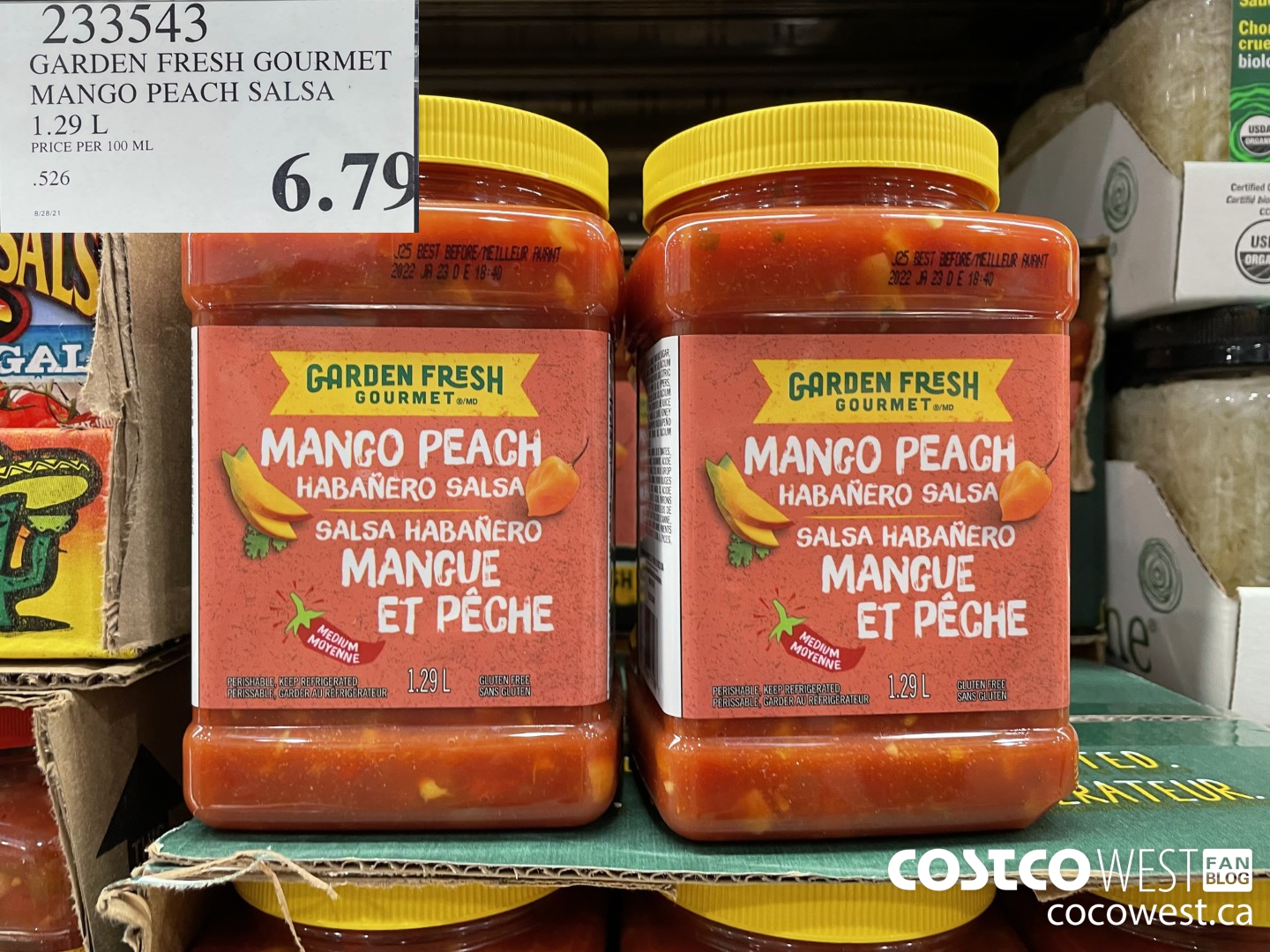 233543 GARDEN FRESH GOURMET MANGO PEACH SALSA 1.29 L $6.79