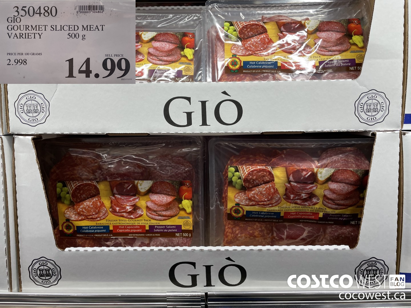 350480 GIO GOURMET SLICED MEAT VARIETY 500 g $14.99