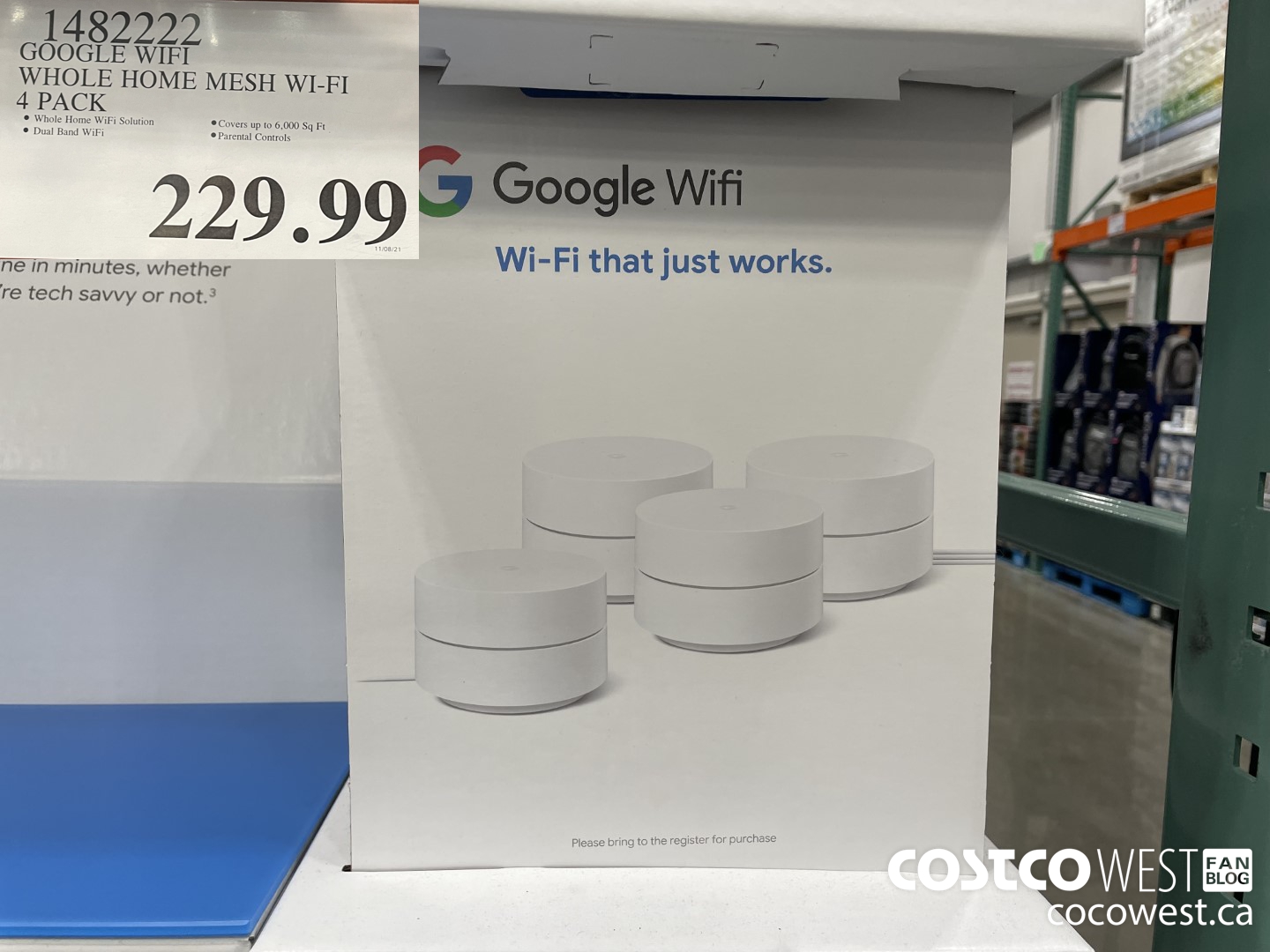 1482222 GOOGLE WIFI WHOLE HOME MESH WI-FI 4 PACK  $229.99