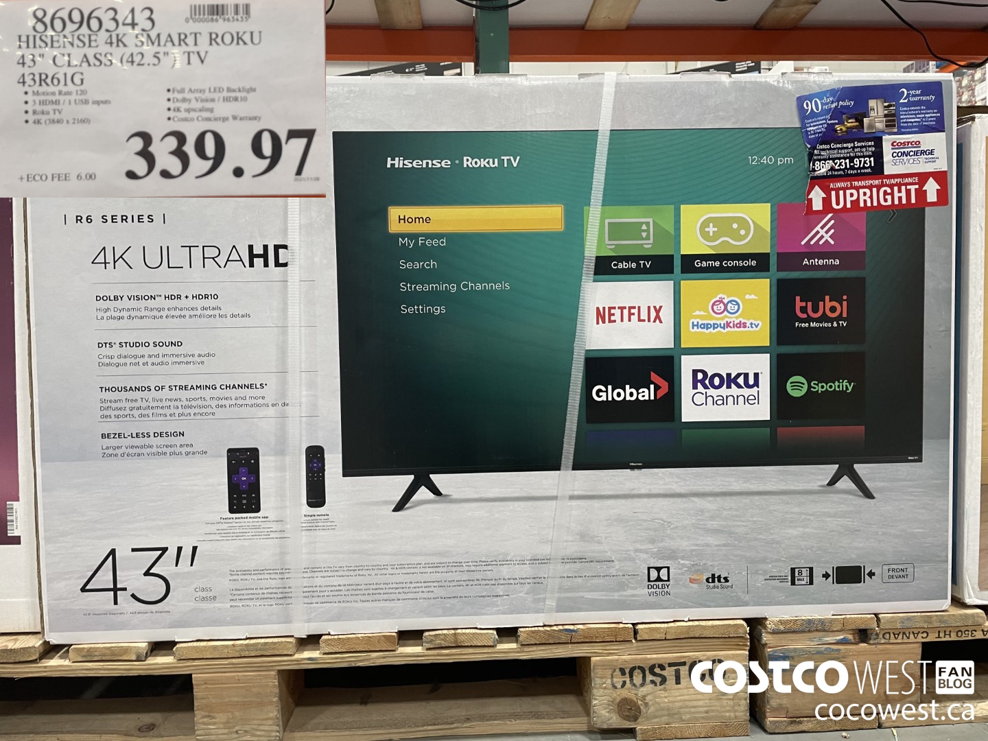 8696343 HISENSE 4K SMART ROKU 43