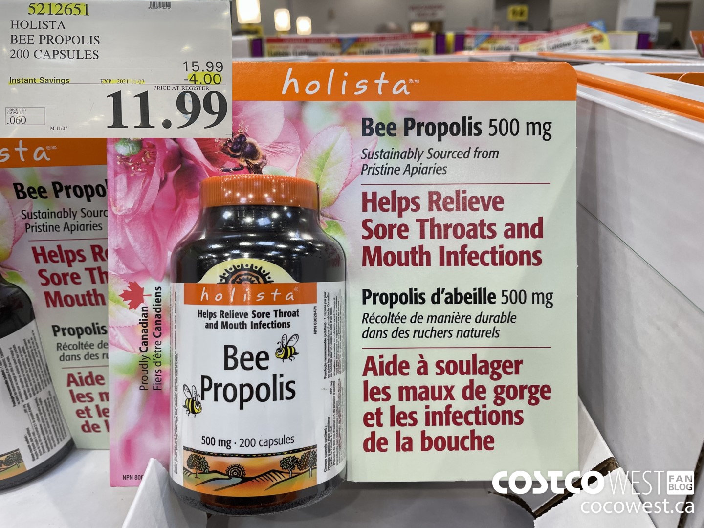 5212651 HOLISTA BEE PROPOLIS 200 CAPSULES ($4.00 INSTANT SAVINGS EXPIRES ON 2021-11-07) $11.99