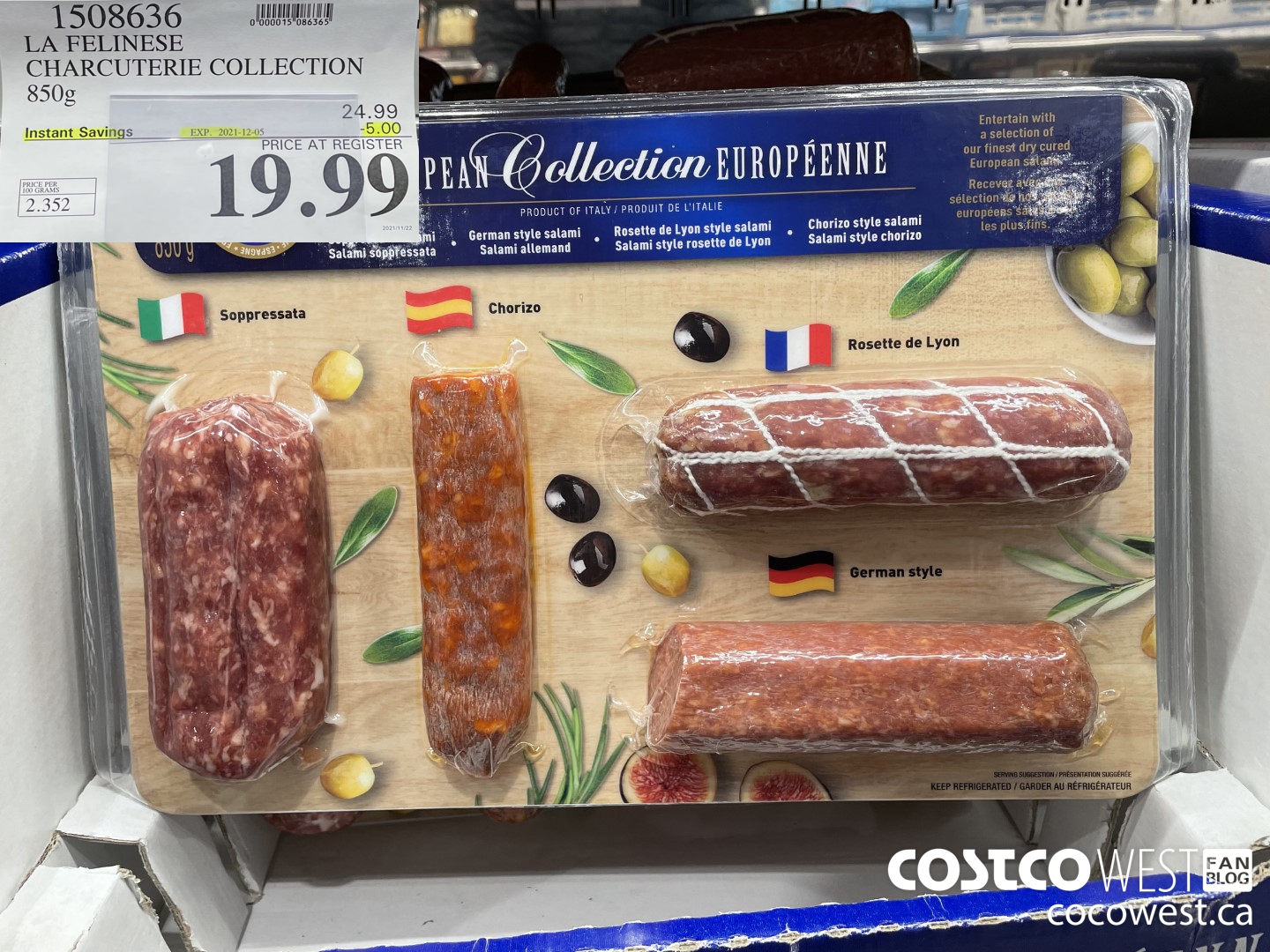 1508636 LA FELINESE CHARCUTERIE COLLECTION 850 g ($5.00 INSTANT SAVINGS EXPIRES ON 2021-12-05) $19.99