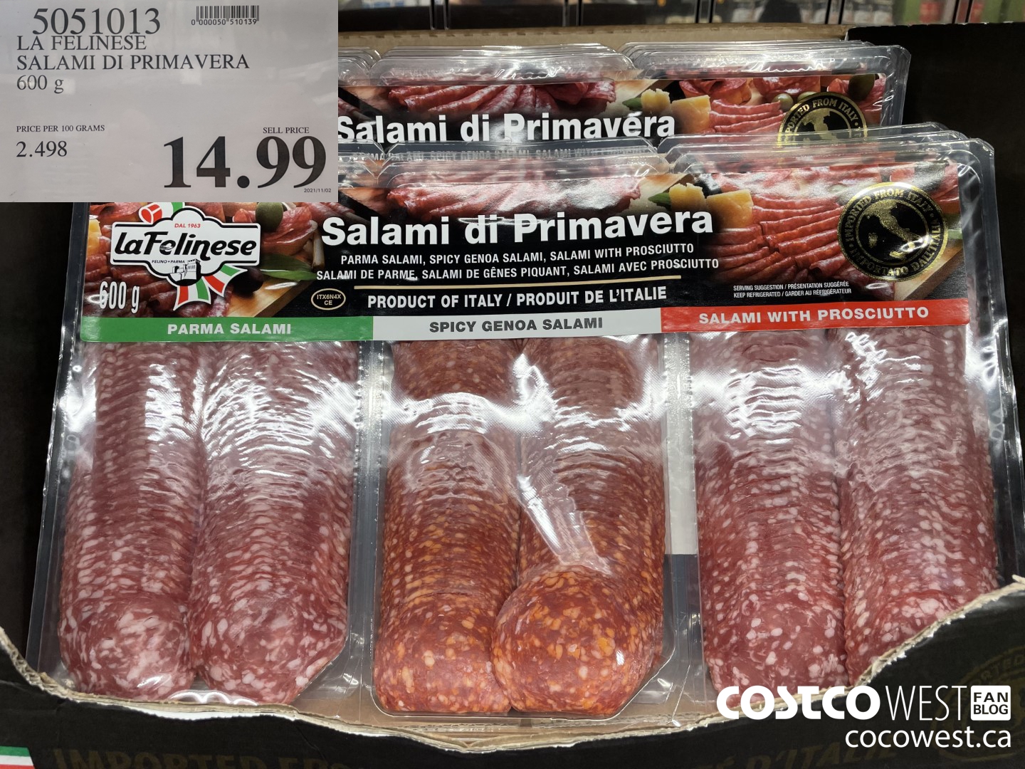 5051013 LA FELINESE SALAMI DI PRIMAVERA 600 g $14.99